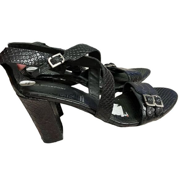 ROCKPORT Black Leather Ankle Strap Heels / NWT / SZ: 9.5 US - Picture 3 of 9